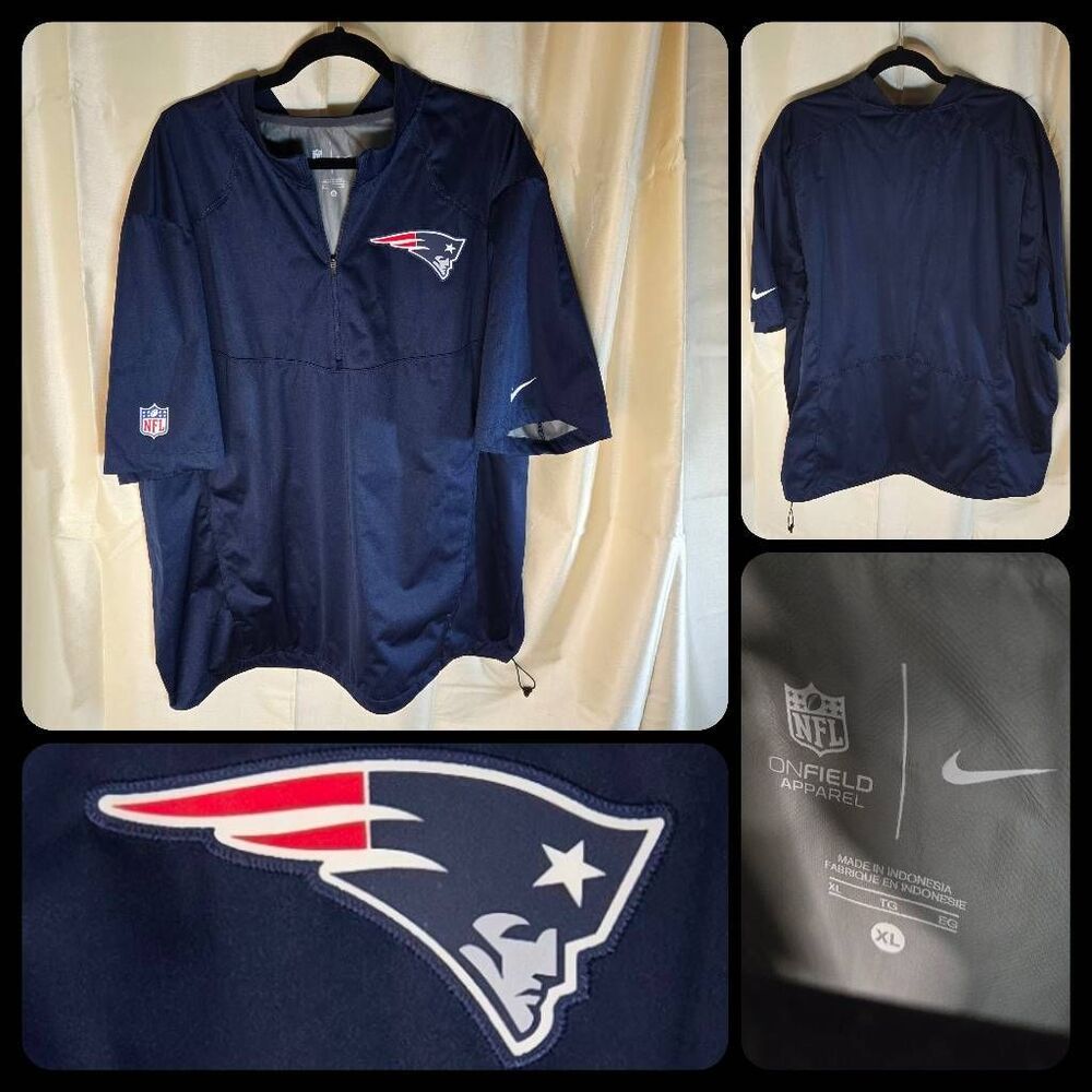 Men's On Field 1/4 zip New England Patriots jacket xl rain repellent